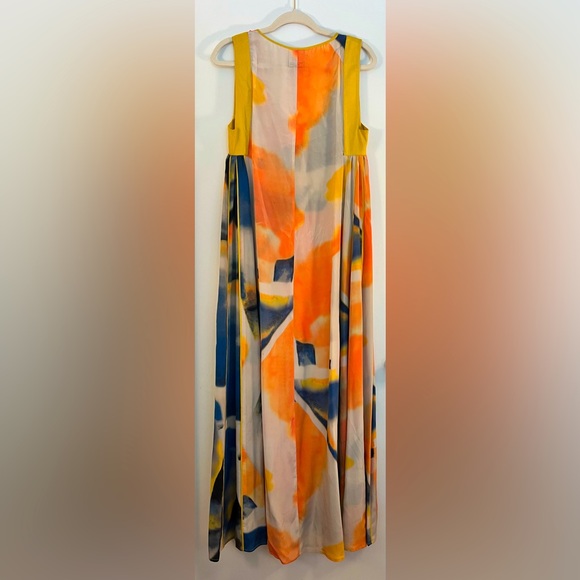 NATASHA GAN Colorful Floor Length Dress, Size 10. 100% Silk. - Picture 3 of 3